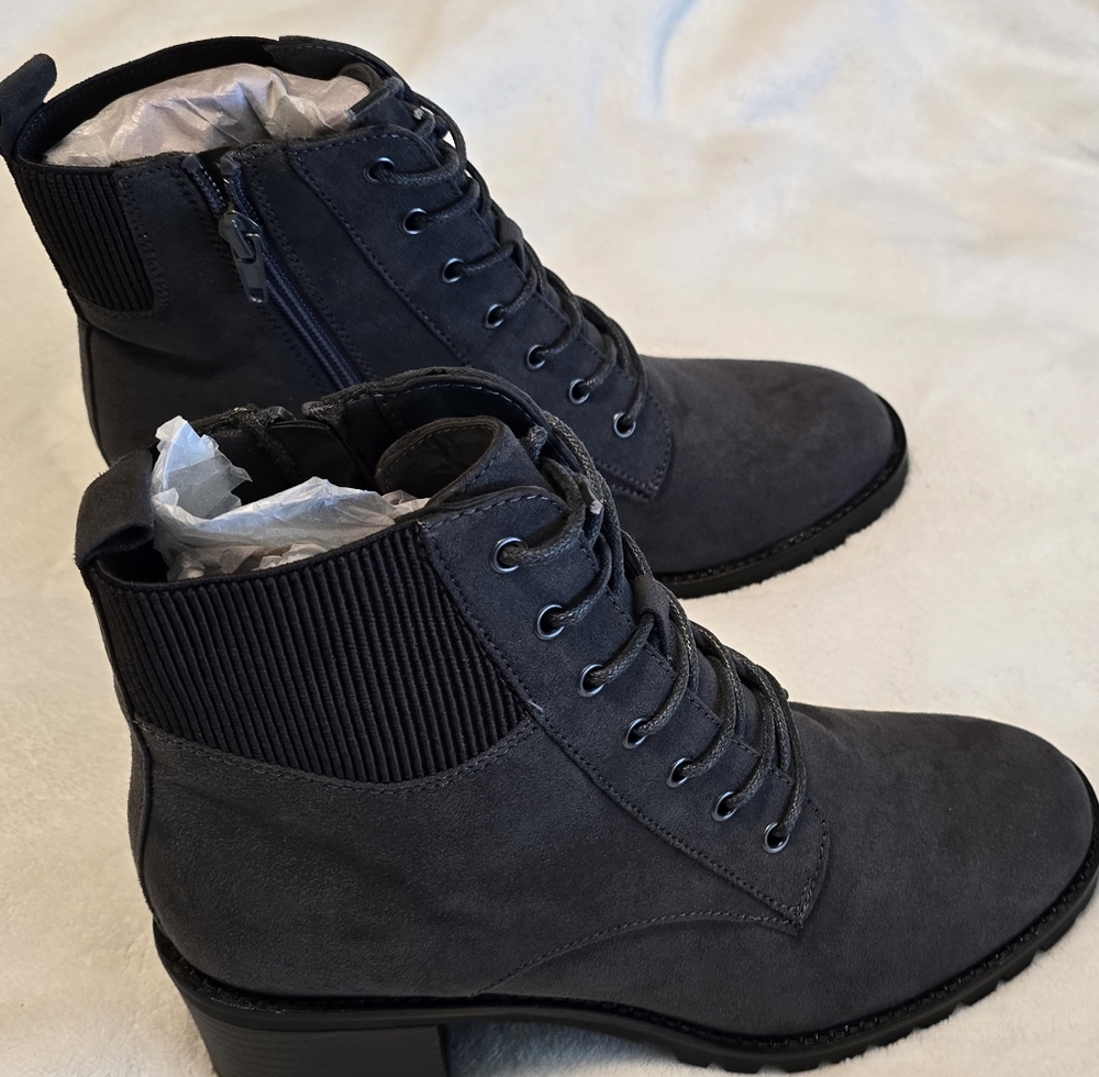 Brand New Halyn Block Heel Lace-Up Ankle Bootie